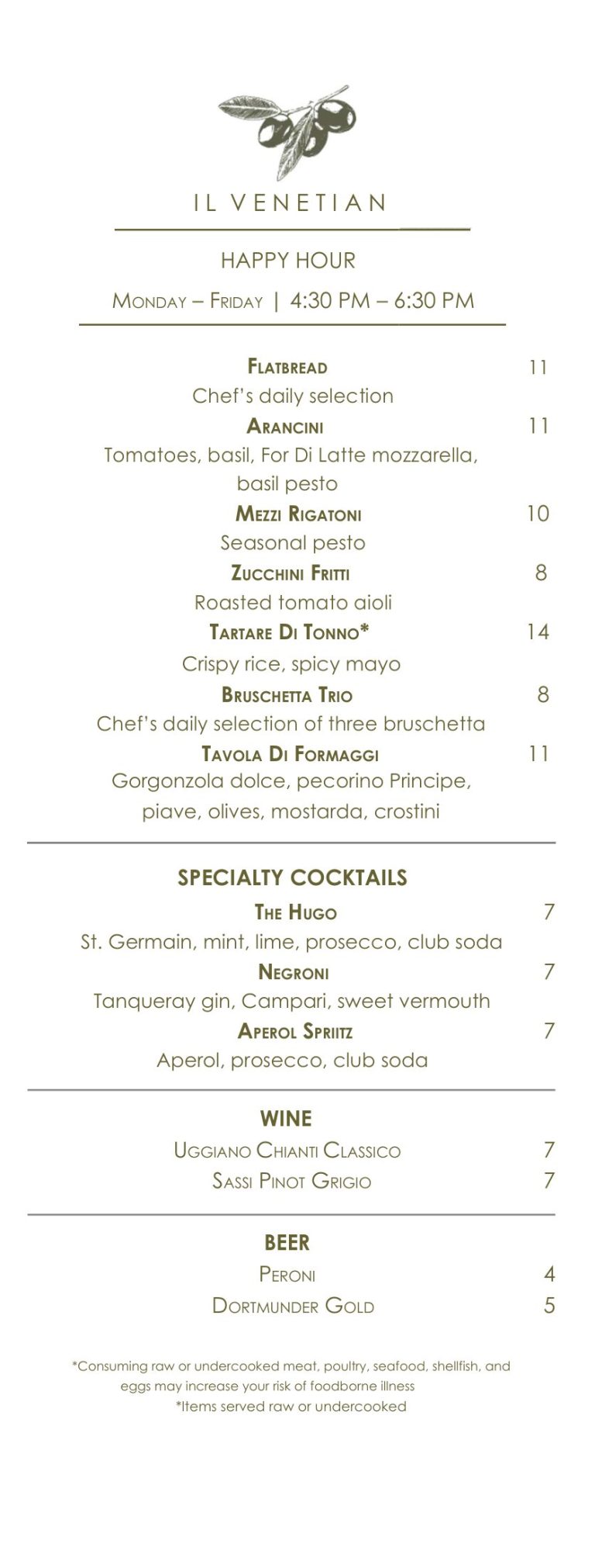 Il Venetian Happy Hour